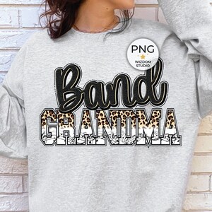 Band Grandma PNG Image, Black Leopard Marching Band Design, Sublimation Designs Downloads, PNG File
