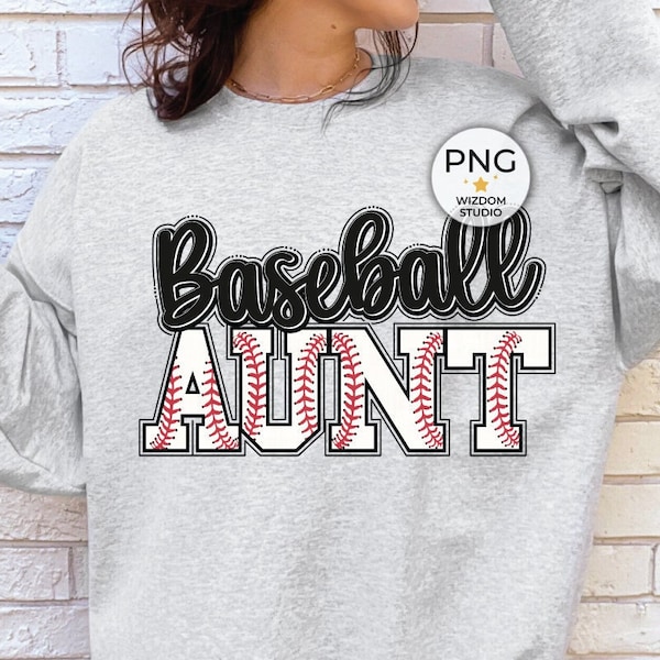 Baseball Aunt PNG Image, Baseball Letters Design, Sublimation Designs Download, PNG File