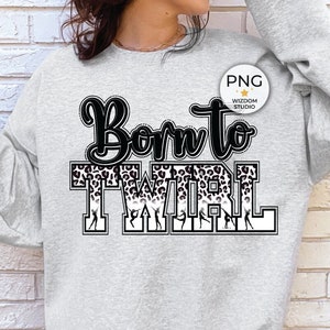 Born To Twirl PNG Image, Leopard Twirling Black Letters Design, Sublimation Designs Downloads, PNG File