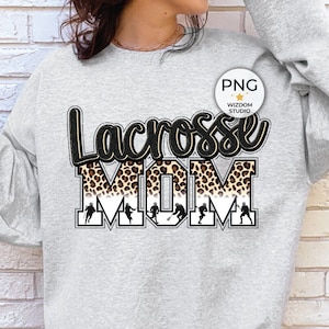 Lacrosse Mom PNG Image, Black Leopard Letter Design, Sublimation Designs Downloads, PNG File