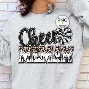 Cheer Memaw PNG Image, Leopard Cheer Grandma Design, Sublimation Designs Downloads, PNG File