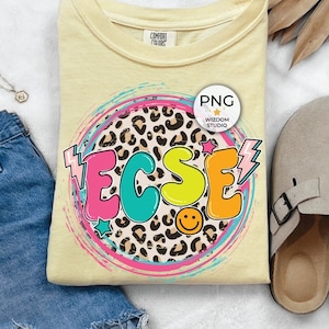 ECSE PNG Image, Leopard Teacher Back To School Design, Sublimation Designs Downloads, PNG File