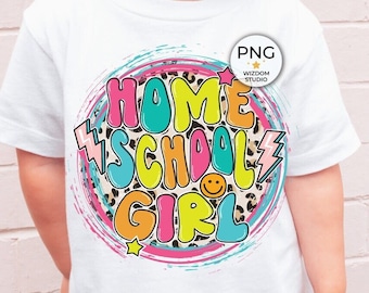 Homeschool Girl PNG Image, Back to School Design, Sublimation Designs Downloads, PNG File