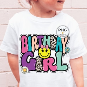 Imagem PNG de menina de aniversário, design de aniversário colorido de leopardo, downloads de designs de sublimação, arquivo PNG