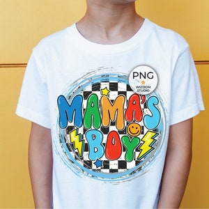 Mama&#39;s Boy PNG Image, Checkered Flag Lightning bolt Design, Sublimation Designs Downloads, PNG File