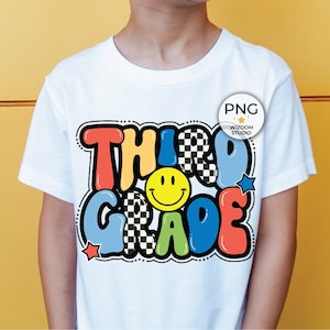 Third Grade PNG Image, Back To School Checkered Flag 3rd Grade Design, Sublimation Designs Downloads, PNG File