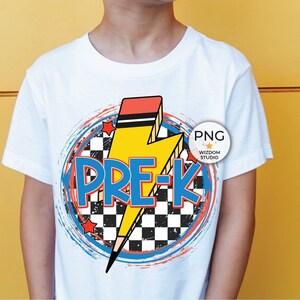 Pre-K PNG Image, Pre-K Pencil Checkered Design, Sublimation Designs Downloads, PNG File