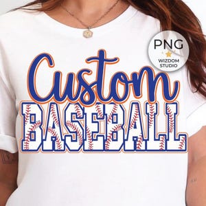 Custom Baseball PNG Image, Custom Mascot Personalized Name and Colors, Sublimation Designs Downloads