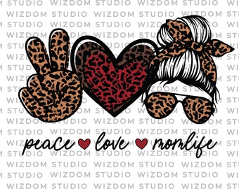 Free Free Peace Love Mom Life Svg