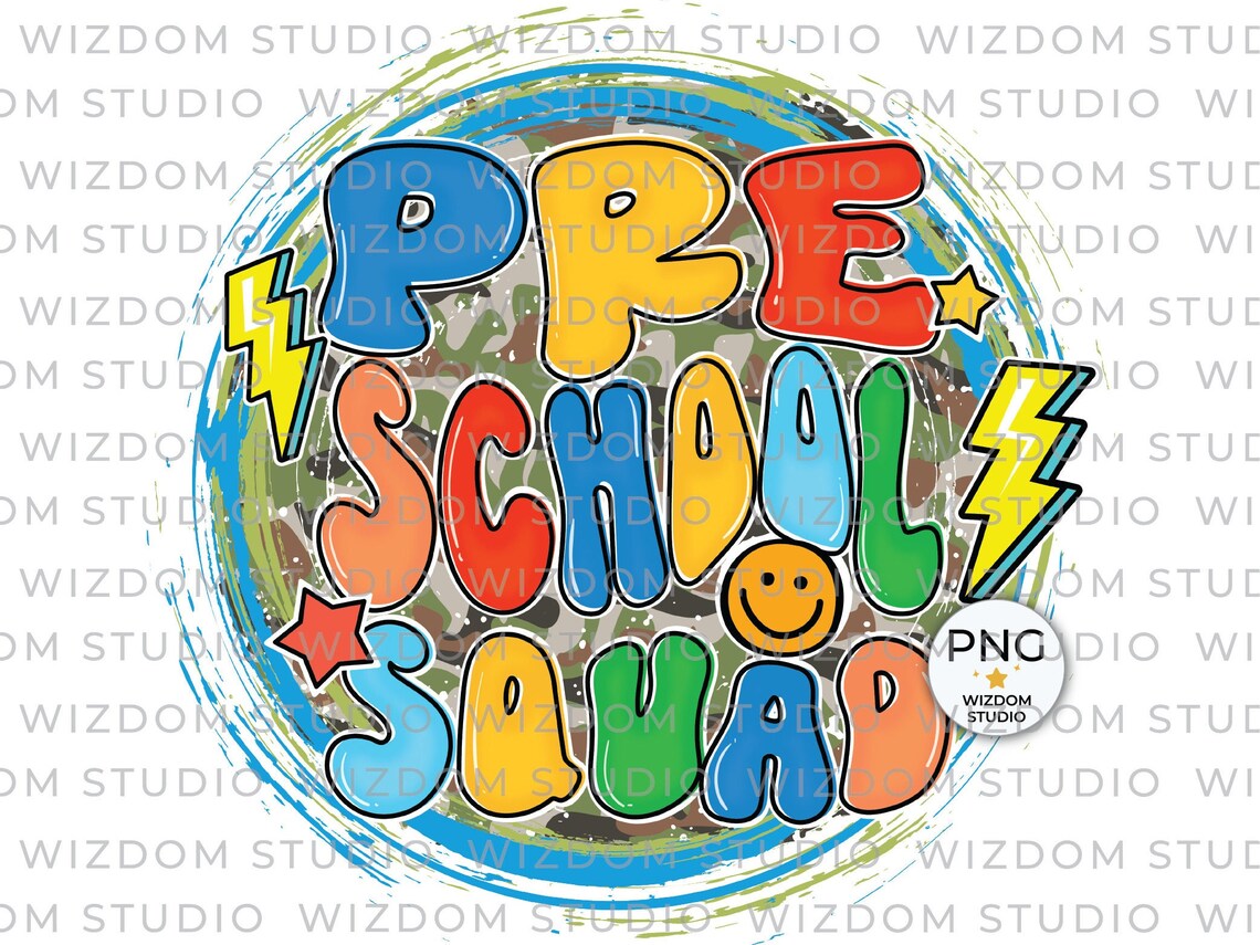 Preschool Squad PNG Image Back to School Camo Design - Etsy