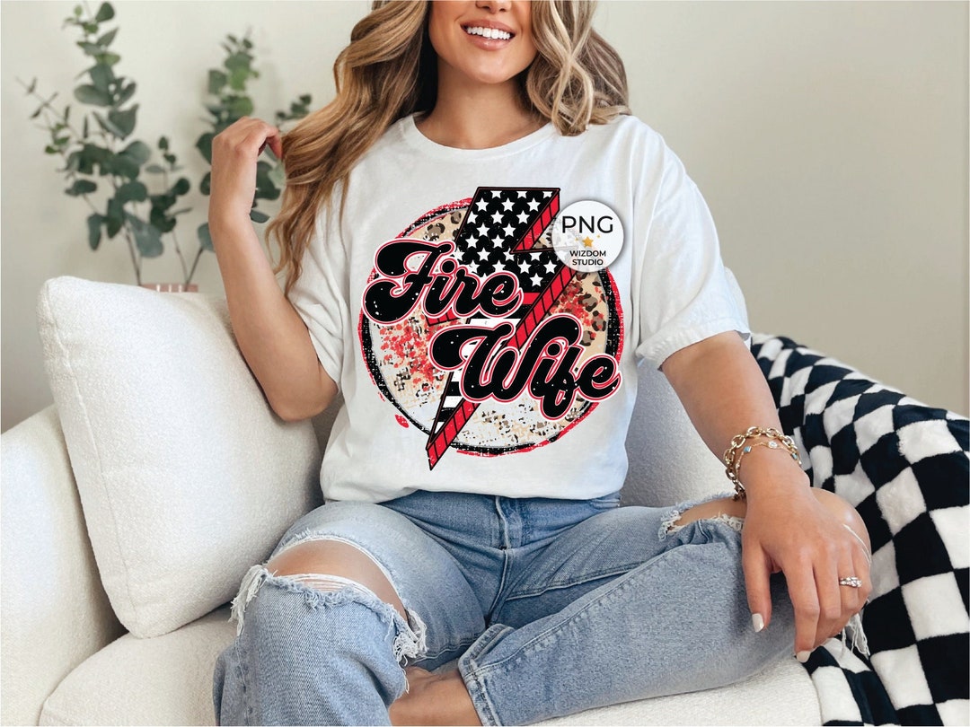 Fire Wife PNG Image, Firefighter Wife Lightning Bolt Design ...