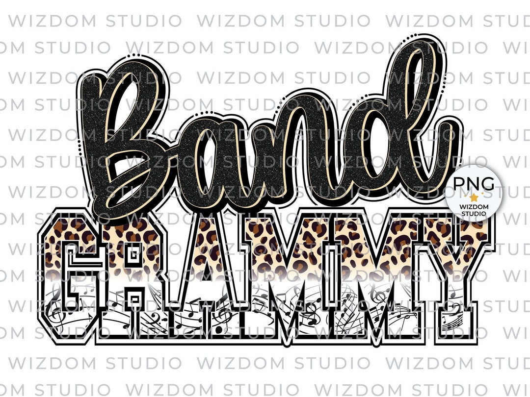 Band Grammy PNG Image, Black Leopard Marching Band Design, Sublimation