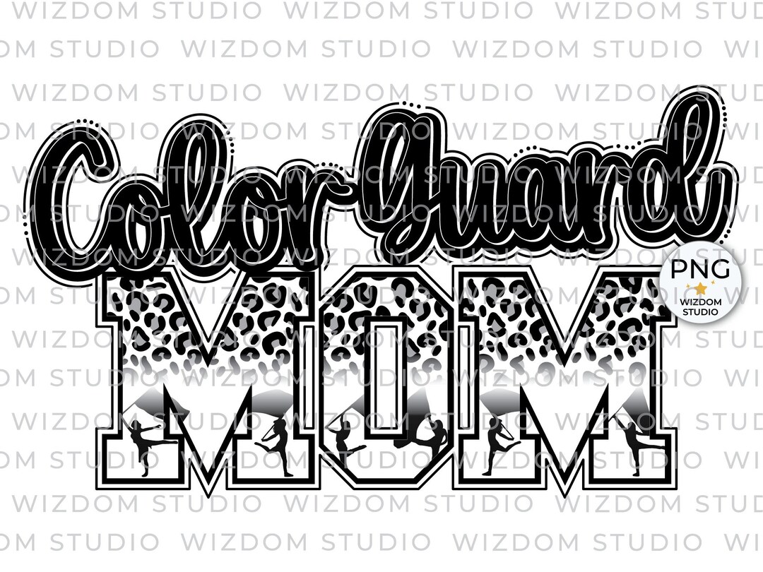 Color Guard Mom PNG Image Leopard Color Guard Black Gray - Etsy