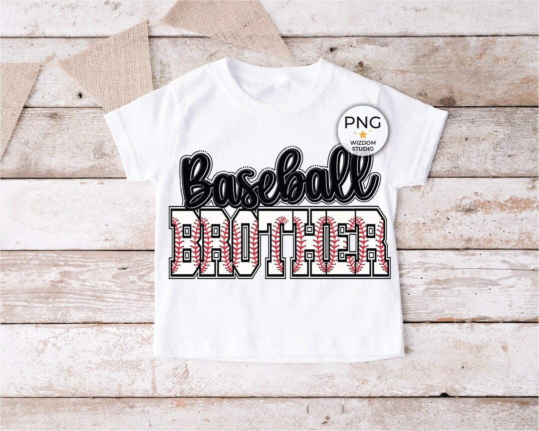Baseball Brother PNG Image, Baseball Letter Black Design, Sublimation ...