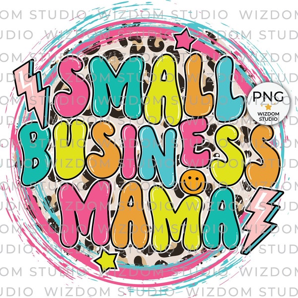 Small Business Mama PNG Image, Leopard Colorful Design, Sublimation Designs Downloads, PNG File