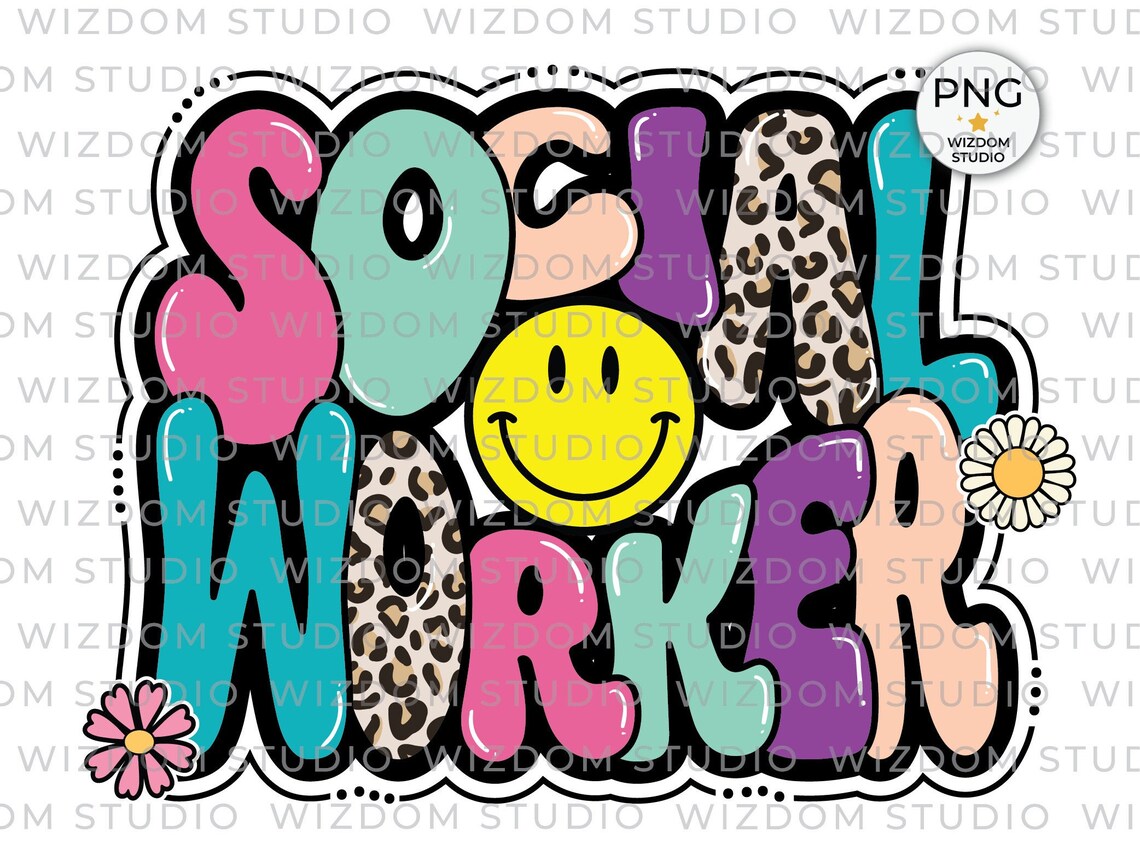 Social Worker PNG Image, Leopard Social Worker Design, Sublimation ...