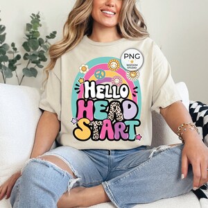 Hello Head Start PNG Image, Back to School Leopard Rainbow Design ...