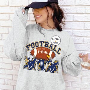 Football Mom PNG Image, Football Leopard Navy Gold Design, Sublimation ...