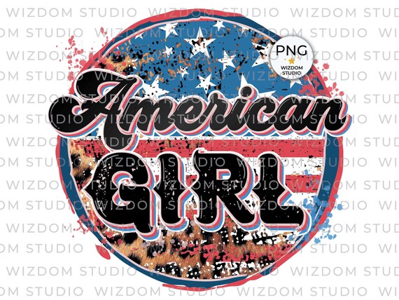 American Girl PNG Image 4th of July Patriotic Girl Leopard - Etsy