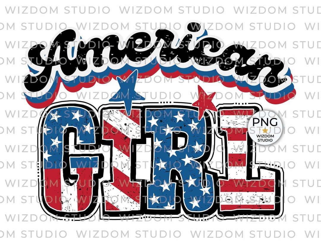 American Girl PNG Image, American Flag Patriotic Girl Design ...