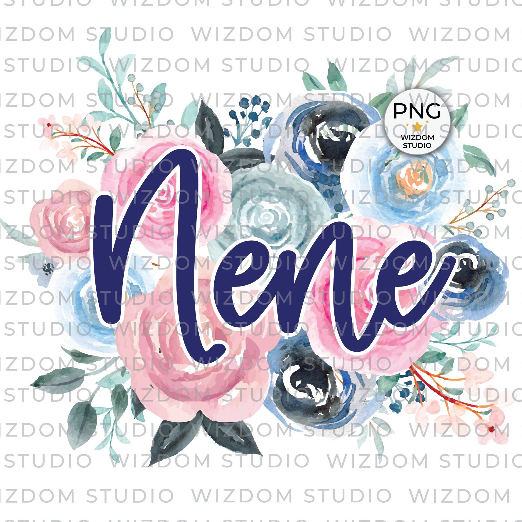 Nene Monogram Nene PNG Image, Floral Nene Design, Sublimation Designs Downloads, PNG ...