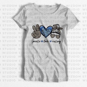 Peace Love Racing PNG Image Blue Racing Design Sublimation | Etsy