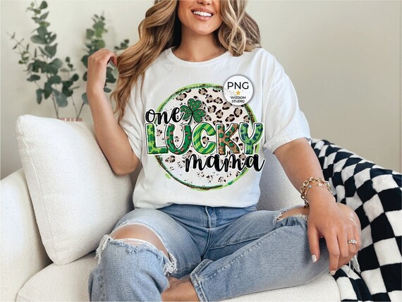 One Lucky Mama PNG Image, St Patrick's Day Leopard Design, Sublimation Designs Downloads, PNG File