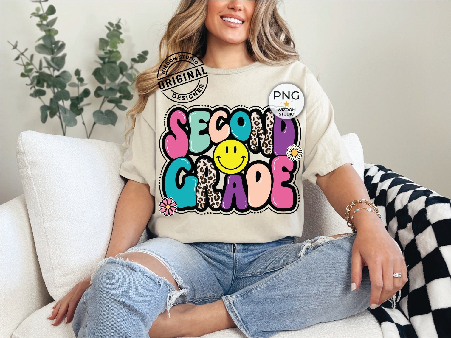 PNG-afbeelding tweede leerjaar, Back To School Leopard ontwerp tweede leerjaar, downloads sublimatieontwerpen, png-bestand