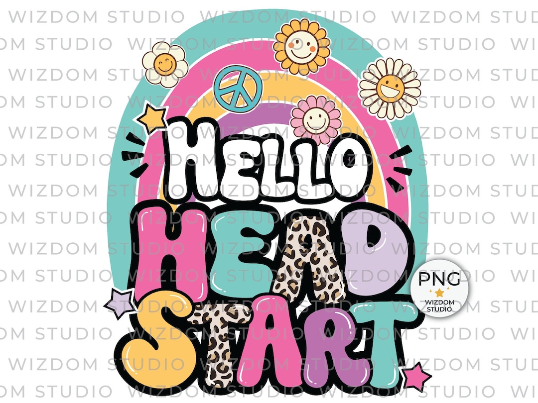 Hello Head Start PNG Image, Back to School Leopard Rainbow Design ...