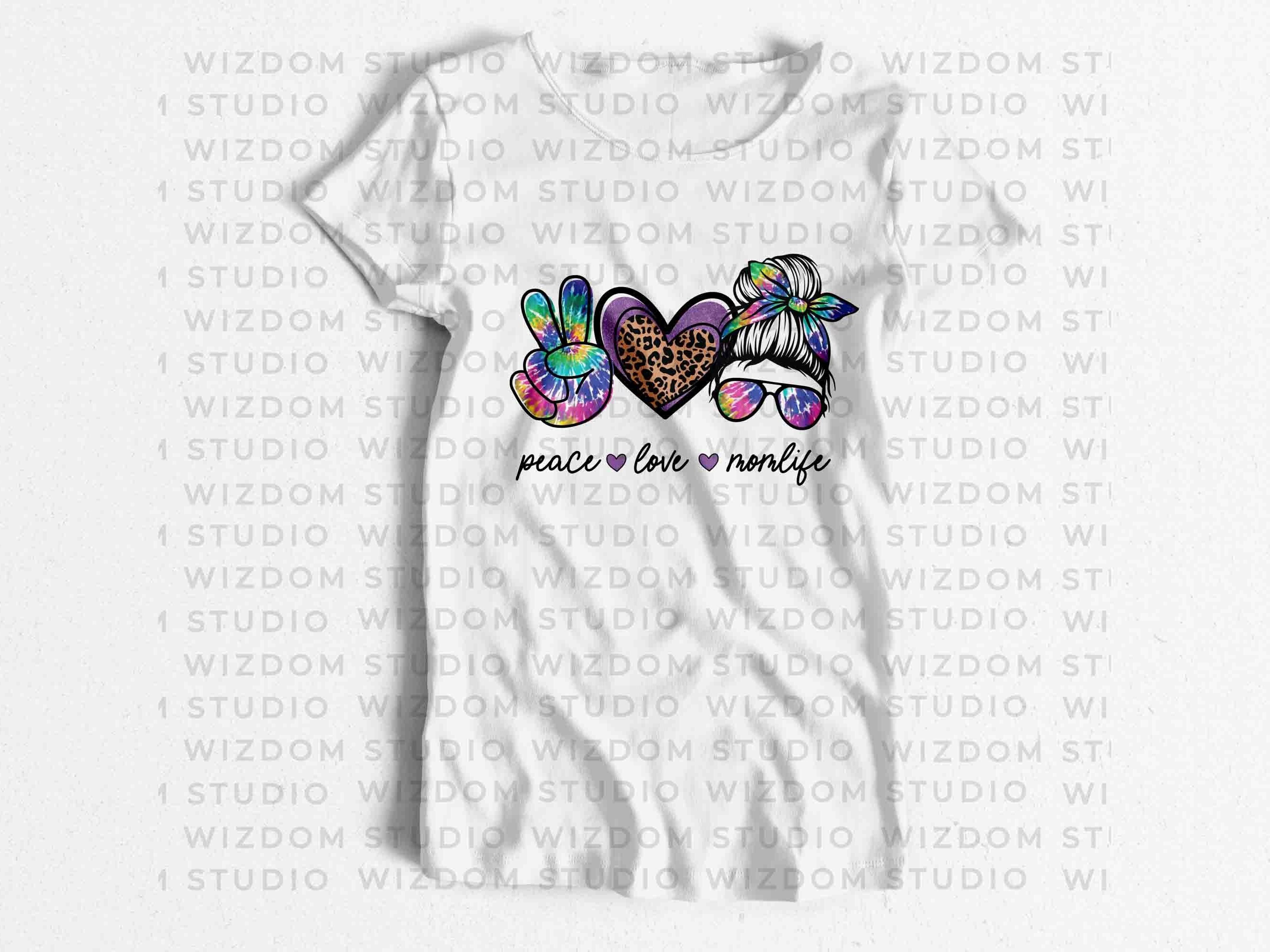 Peace Love Momlife PNG Image Tie Dye Leopard Summer Design | Etsy
