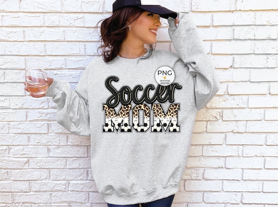 Soccer Mom PNG Image, Black Leopard Soccer Mom Design, Sublimation Design, Transparent PNG, Digital Download