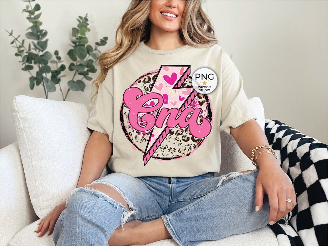 CNA PNG Image, Pink Heart Lightning Bolt Valentine Nurse Design ...