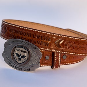 Custom Personalized Hand Sewn Tooled Leather Belt