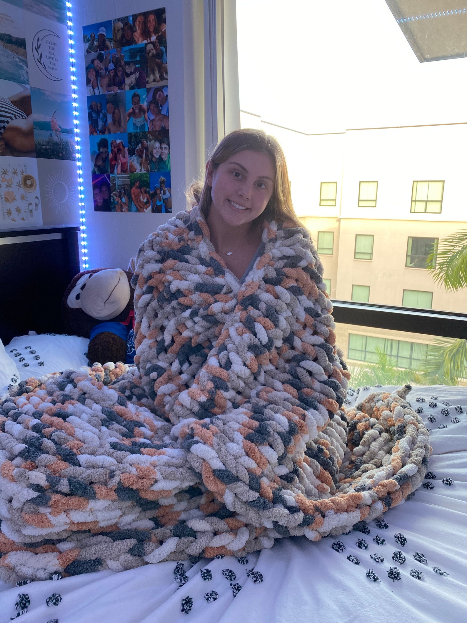 TWIN SIZE custom chunky knit blanket single person Etsy