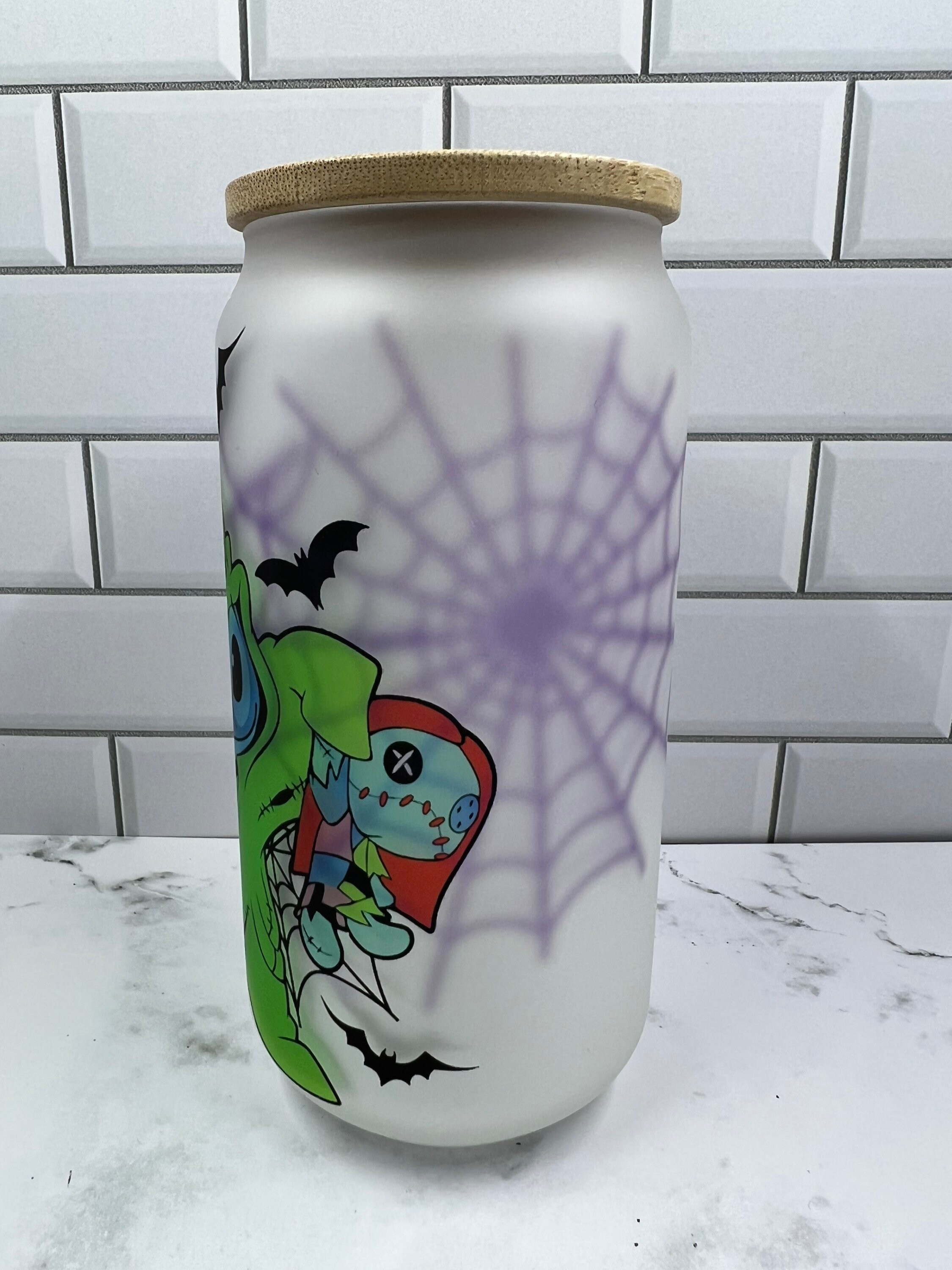 Stitch in Oogie Boogie Costume 18oz Sublimated Frosted Glass Etsy