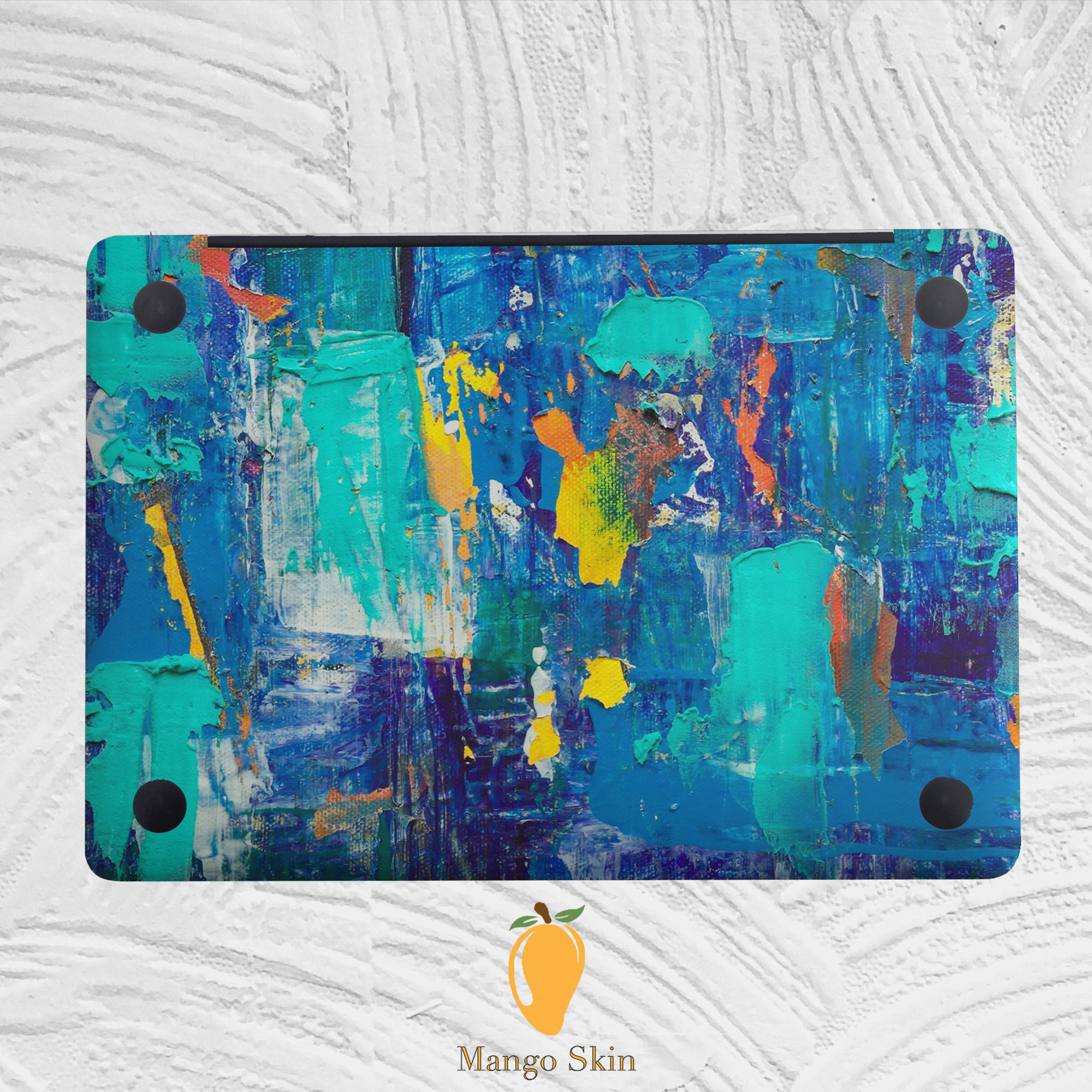 Blue oil painting sticker for Macbook brush strokes oil Etsy