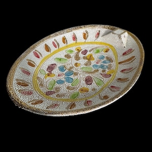 Fratelli Fanciullacci Multi-Color lava pebble Italian Pottery bowl, pebble texture, MCM Italian pottery/decorative bowl , colorful decor