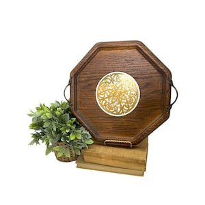 Vintage Woodland /georges briard octagonal cheese board serving tray