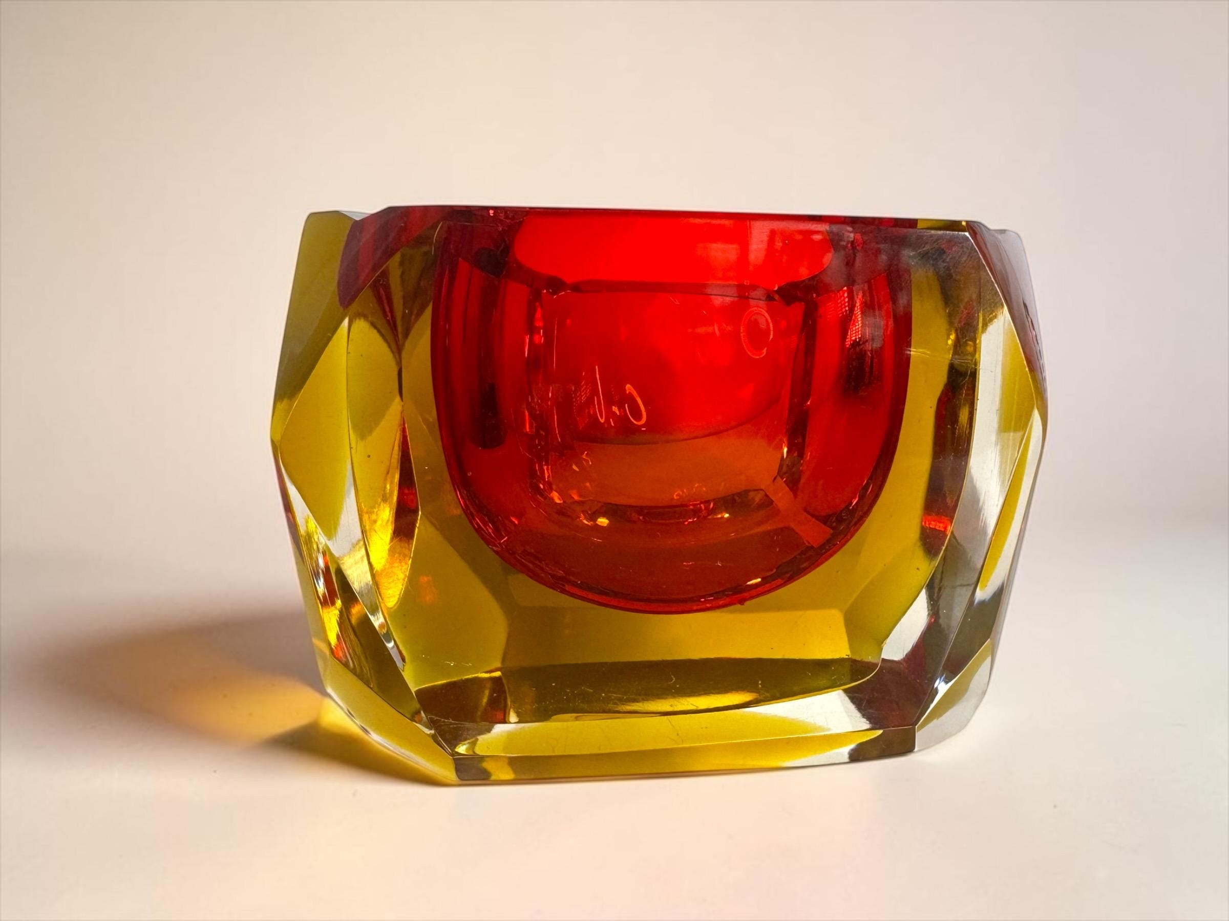 Cristais Cá d’Oro セグーゾ 大型ガラス花器 レッド×アンバー Red Gold Seguso Glass - Etsy