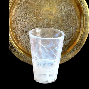 Kosta Boda Art glass vase/ Swedish glass/ modernist/minimalist/light blue white swirl