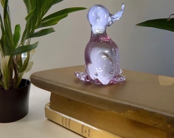Art glass purple /lavender/pink duck paperweight /duck figurine