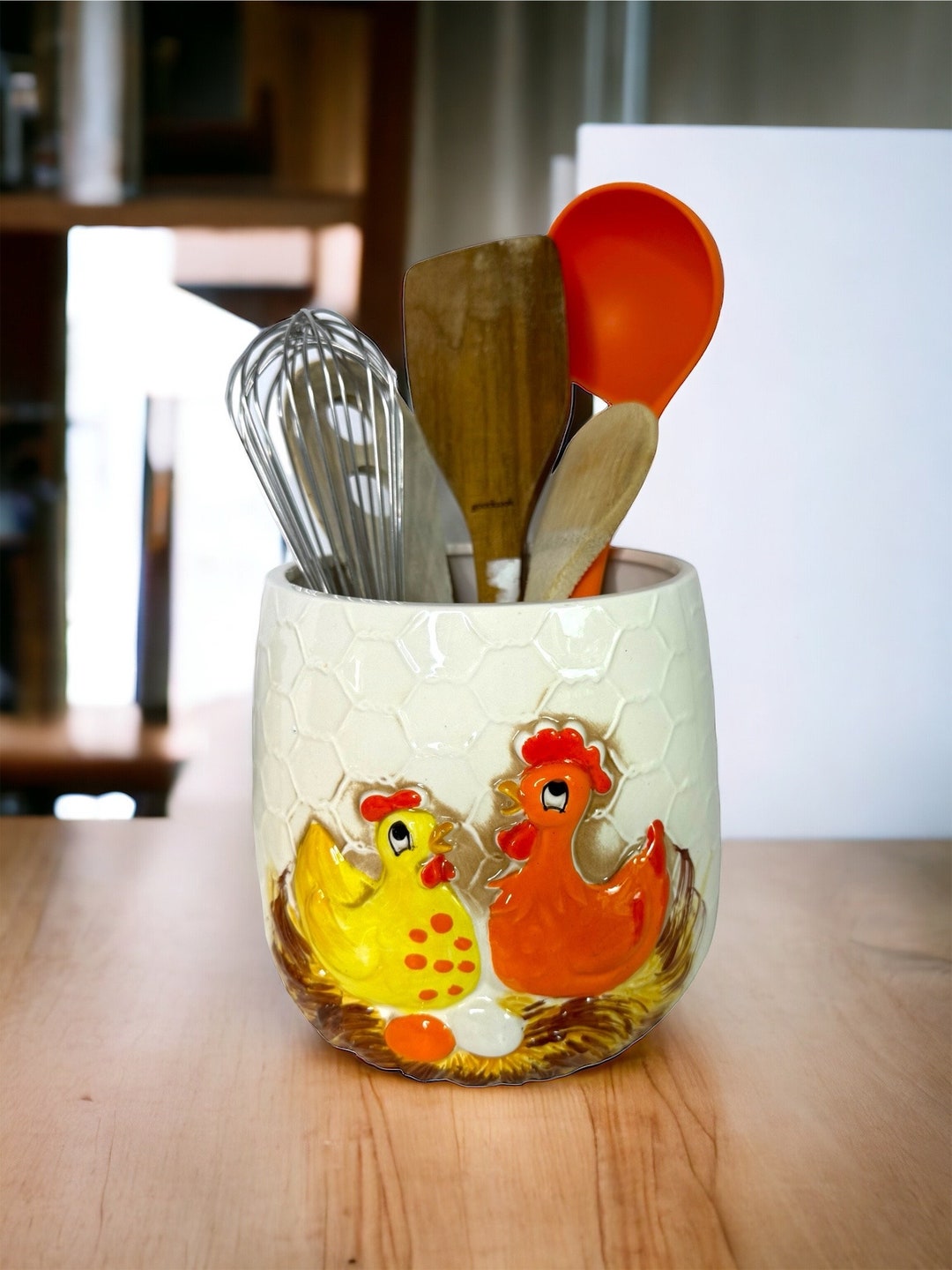 Vintage 1970s Sears and Roebuck Chickencanister Missing Lid Retro