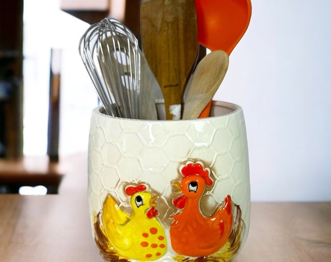 Vintage 1970s Sears and Roebuck Chickencanister Missing Lid Retro