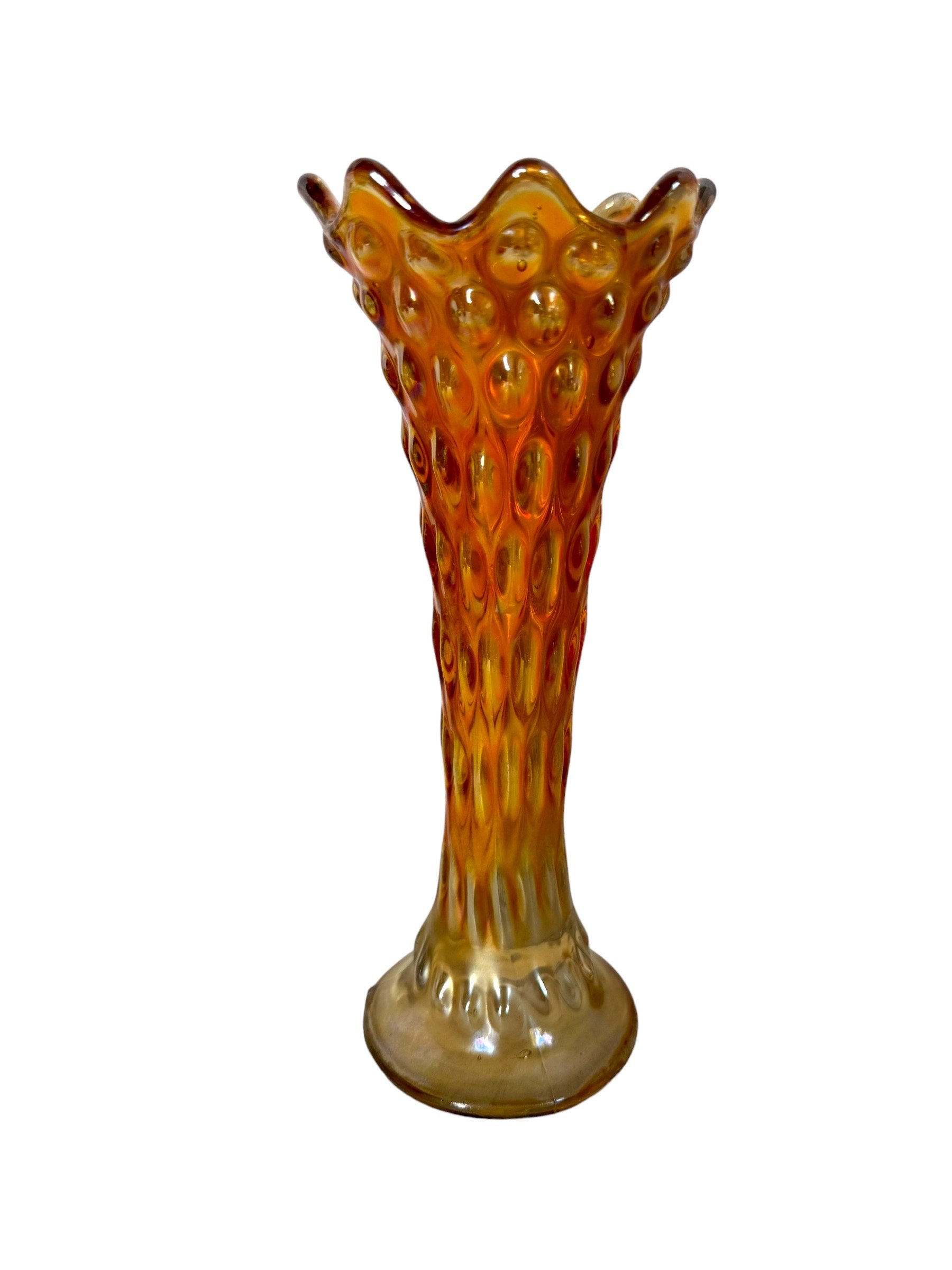 Fenton Marigold Carnival Glass Swung Vase: Vintage Knobby Vase - Etsy