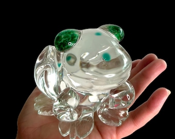 Art glass frog/Sabina /made in Poland/ home decor/gift