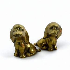Vintage mini brass dachshund figurines/home decor /dog lover gift