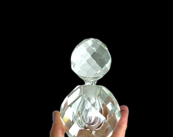 Clear Hand Cut Faceted Crystal Perfume Bottle Made in Japan/IRICE/vanity decor/elegant perfume bottle
