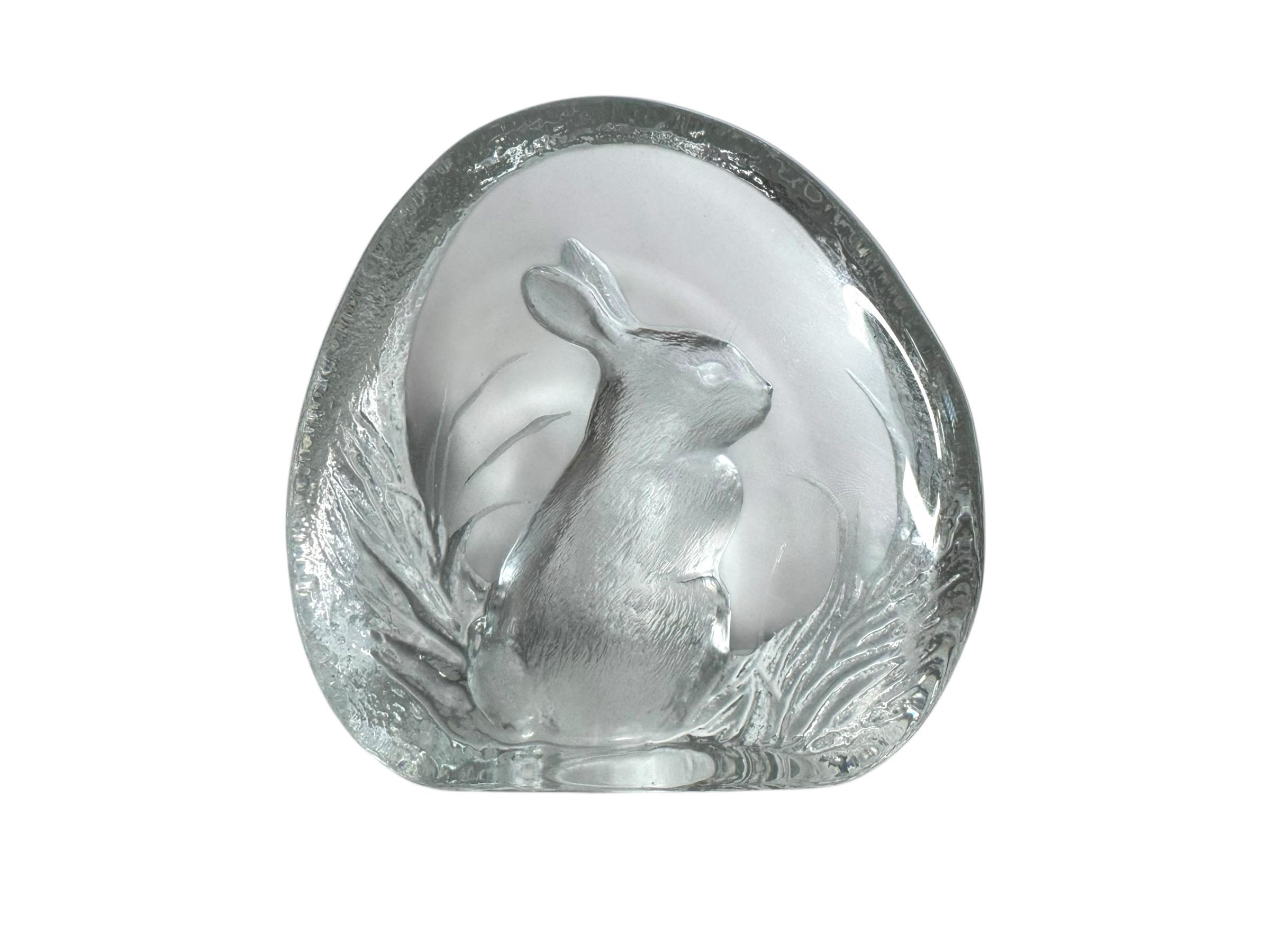 Lead Crystal Rabbit Mats Jonasson Sweden Lead Crystal Bunny Rabbit Reversed Carved ...