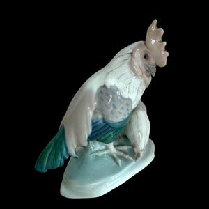 Metzler & Ortloff porcelain rooster and hen figurine/antique figurine/farmhouse decor/collectible porcelain figurine