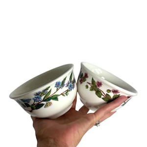 Portmeirion Botanic Garden 4.75” rice/Dessert/Fruit Bowls/side bowls Set of 2/cottage chic kitchen/floral china bowls